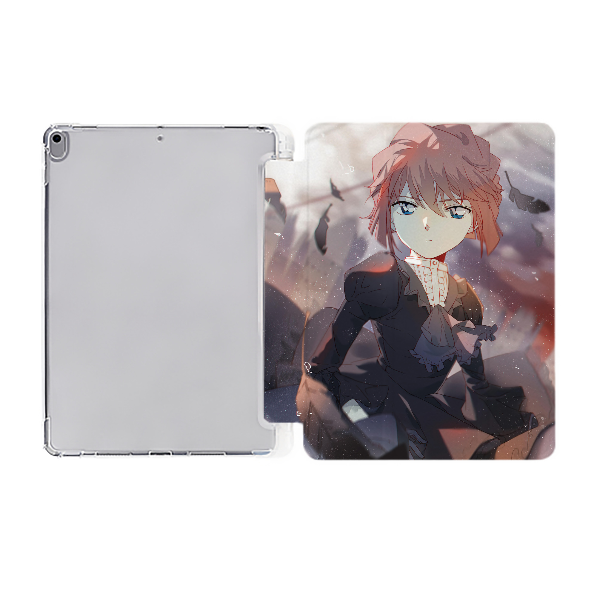 （画像用） 名探偵コナン Detective Conan IPad ケース ペン収納付き 三つ折りスタンド PUレザー×シリコン 対応機種9.5/10.5/10.9インチ